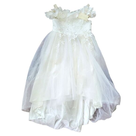 trish scully child ivory belle gown Baptism Wedding Formal Big Kid SZ 12 NWT - Picture 1 of 6